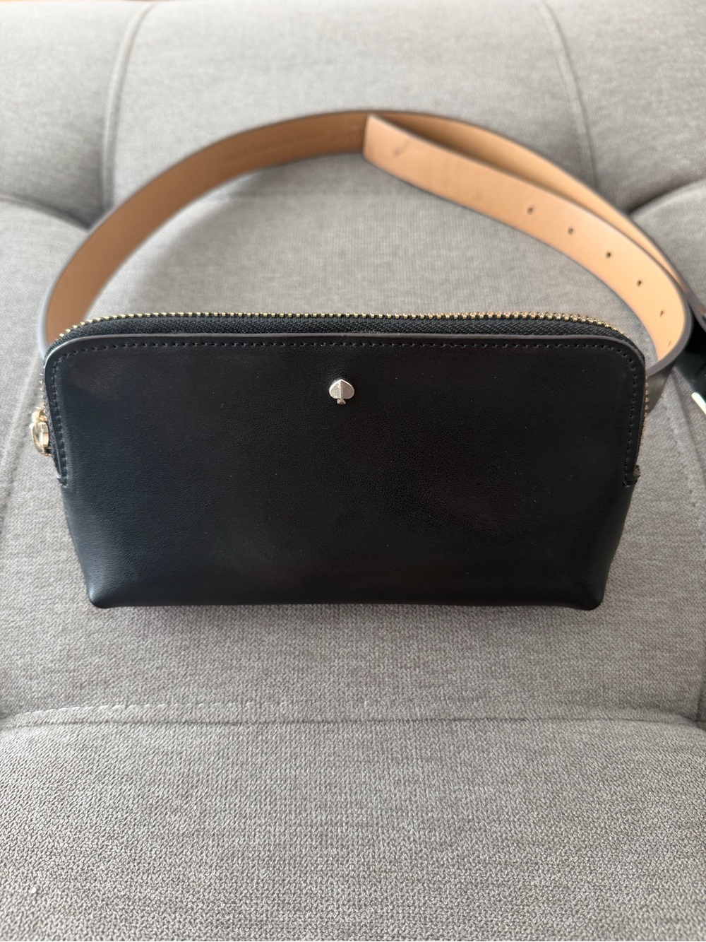 kate spade Black Leather Belt Bag with Tan Strap S/M